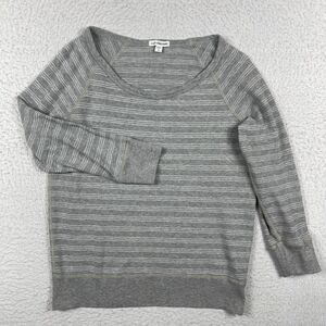 James Perse Shirt Womens 2 (S/M) Gray Stripe Vintage Raglan Casual‎ Work Travel